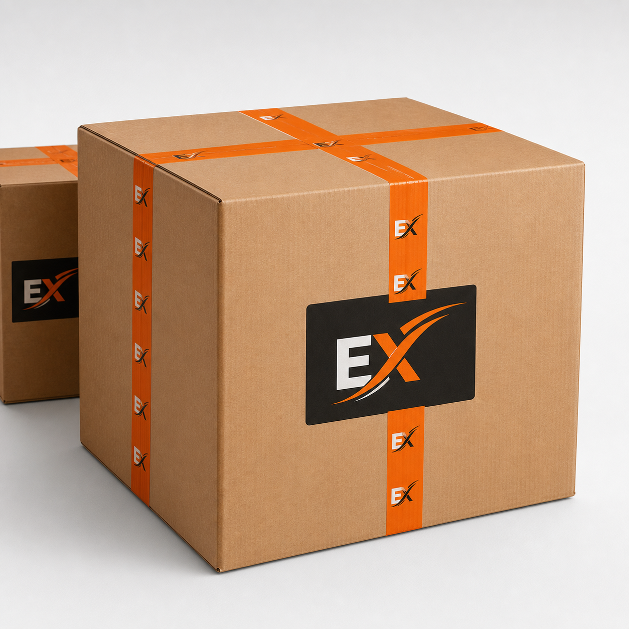 Caja Large EconoXpress con cinta naranja